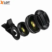 XLOT 2 в 1 клип на мобильный телефон Lesns наборы 0.45X HD широкоугольный объектив+ 12.5X макро объектив телефон камера объектив для iPhone samsung sony