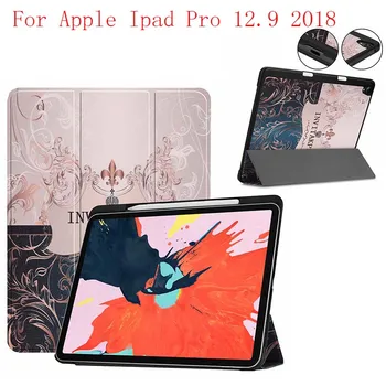 

Colorful pu leather stand smart folio magnet case for Apple Ipad Pro 12.9 2018 tablet case cover 20pcs/lot