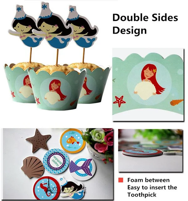 Cupcake DIY Materials Blue Mermaid Style - 1