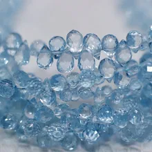 Один кусок россыпью бусины Небесно-Голубой топаз граненые капли 4-7 мм для изготовления ювелирных изделий DIY FPPJ бусины натуральный драгоценный камень