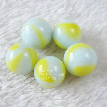

Free shipping 240pcs/lot White yellow stripe marbles Pinball machine decorative 14mm Decorative vase fish tank crafts marbles