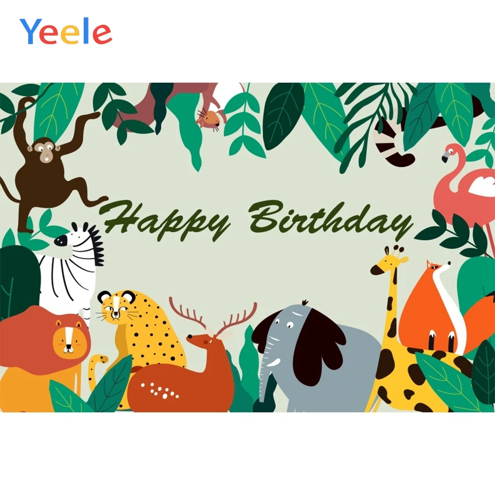 

Yeele Tropical Grass Sarafi Animals Birthday Baby Photography Backgrounds Customized Photographic Backdrops for Photo Studio