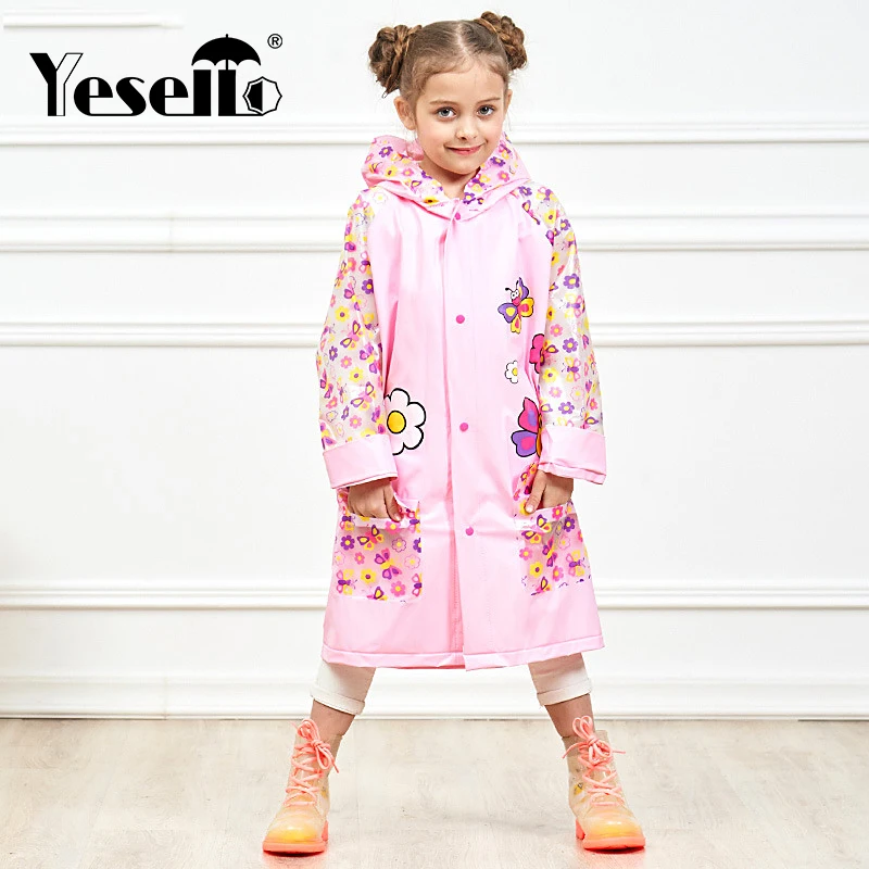 PVC Children Raincoat Waterproof Inflatable Cap With A Room For ...