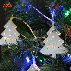 Новый Утюг Сталь металлик 10 светодиодный строки снег рождественская елка Батарея работать теплый белый янтарь лампы Xmas декоративные