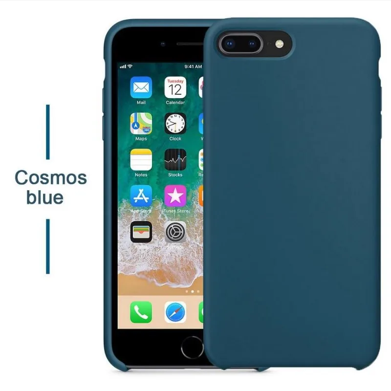 Чехол для iPhone Xs MAX XR X чехол s для Apple iPhone 7 8 6 s Plus 5S SE официальный стиль силиконовый чехол с логотипом - Цвет: Cosmos blue