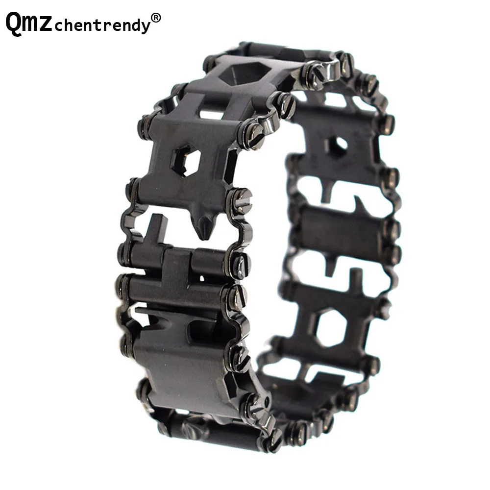 

Stainless Steel Multifunction Bracelets 29 Kinds Multi functional Utility Screwdriver Wrench Camping Hunting Archery Bracelets