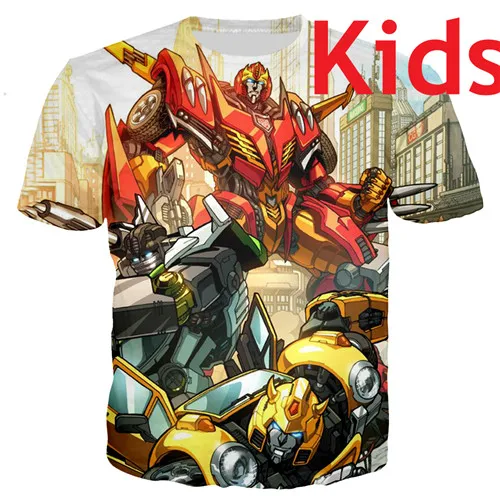kids T Shirts PLstar Cosmos/одинаковые комплекты для семьи; футболки для мальчиков с 3D принтом робота; детские летние топы с короткими рукавами - Цвет: kids T Shirts