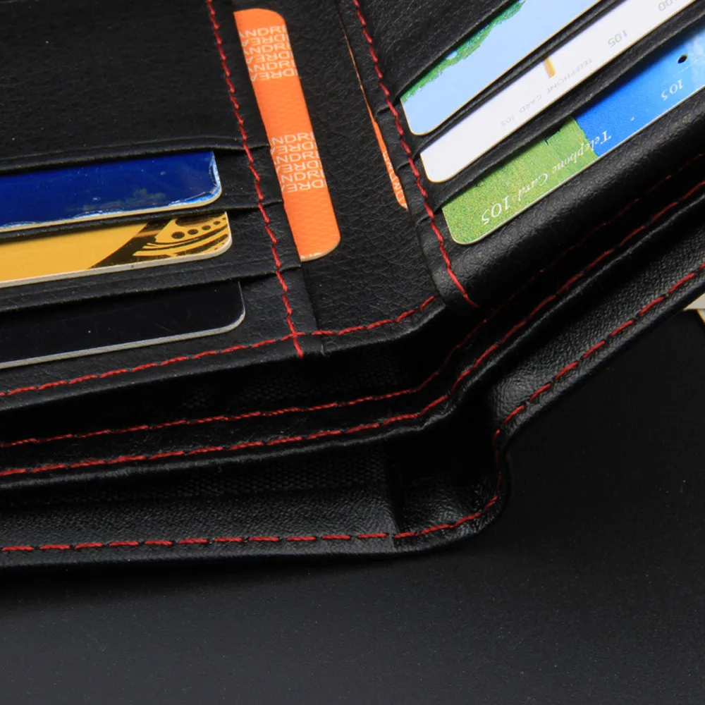 Для мужчин Двойные кожаный бумажник бизнес ID кредитной держатель для карт Мода samll карманы cartera mujer billetera hombre деньги