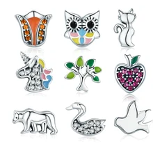 WOSTU – boîte à bijoux en argent Sterling 100% authentique pour femmes, petit médaillon flottant, bijoux BKF101, 925