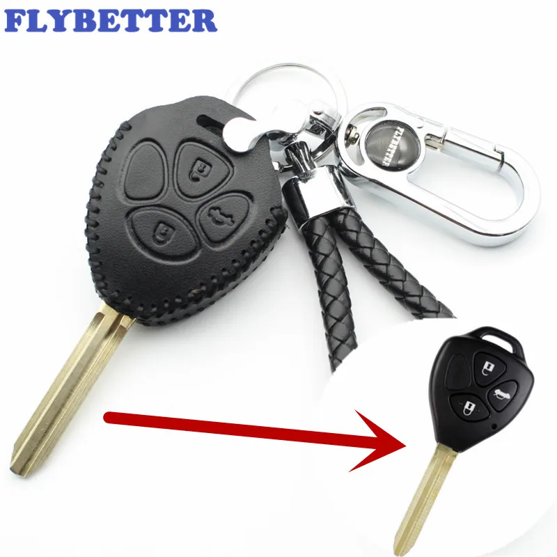 Чехол FLYBETTER из натуральной кожи для Toyota Prado/Mark/Corolla/Camry/Reiz/Crown Car Styling (B) L2036|key case for