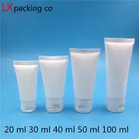 100 pcs free Shipping 30ml 50ml 100ml White Plastic Tube packaging Empty Bottle Flip Top Cap Cream Empty Cosmetic Containers