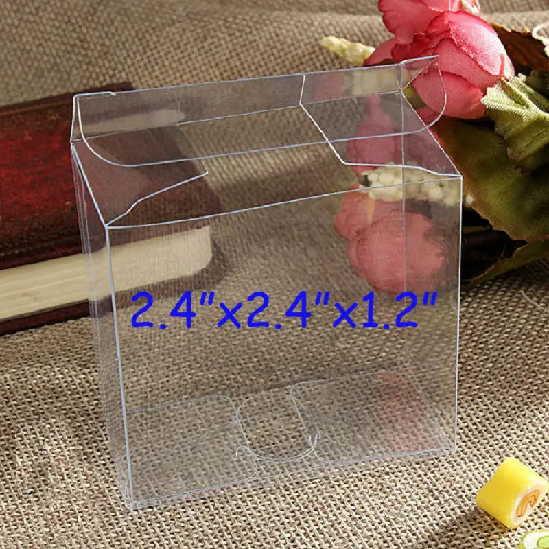 wholesale 6x6x3 cm Plastic Clear PVC Packaging Boxes rectangle cosmetic