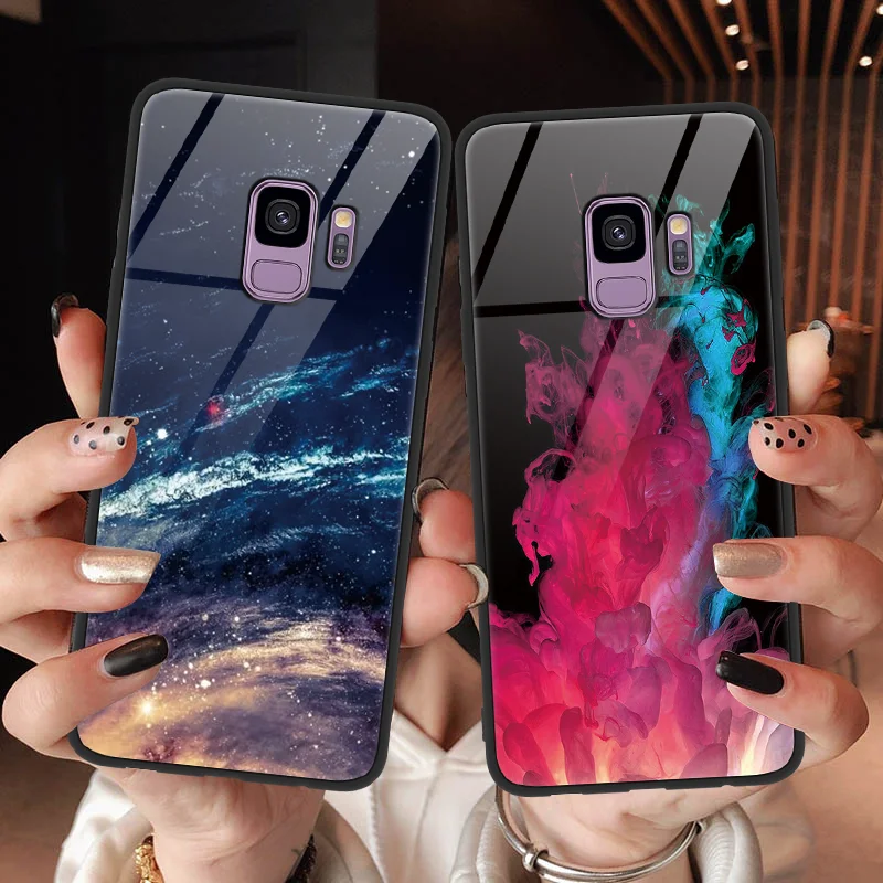 Роскошные закаленное Стекло для samsung Galaxy Note 9 8 A50 S8 S9 S10 плюс S10e M10 M20 J5 J7 Prime J4 A6s A7 A8 A6 плюс ТПУ чехол