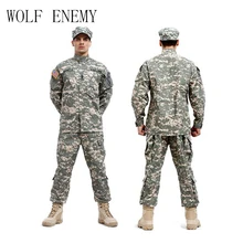 Tactical Army Military Cargo Pants And Shirt, Camouflage Waterproof Airsoft Painball BDU Uniform Combat US Men Clothing Set