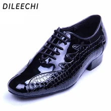 DILEECHI/Новое поступление; Современная Мужская танцевальная обувь для взрослых; Черная кожа; обувь для латинских танцев; сандалии; кроссовки; мужские туфли для танцев