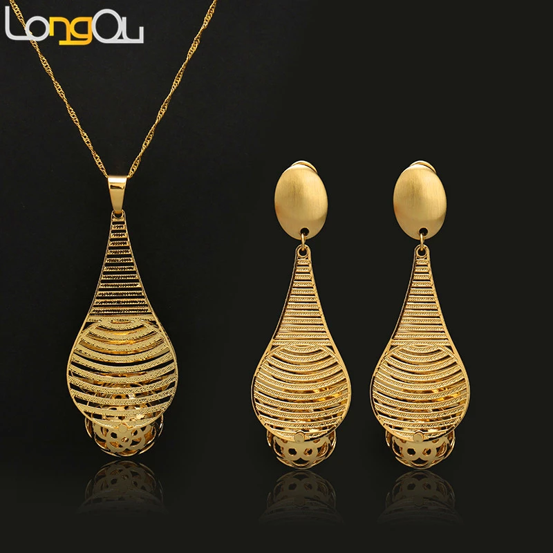 

Long Drop Dangle Earrings For Women Copper Pure gold -color Geometric Cucurbit Temple Brazilian Jewelry For Party Daily