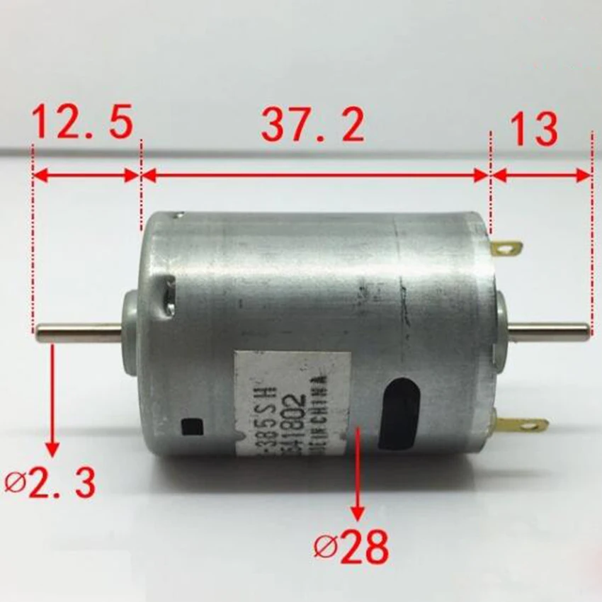 RS-385SH-20480A DC 3-18 в карбоновая щетка мини мотор двойной конец выходной вал двусторонний вал 12 В 10350 об/мин для RC модели diy запчасти