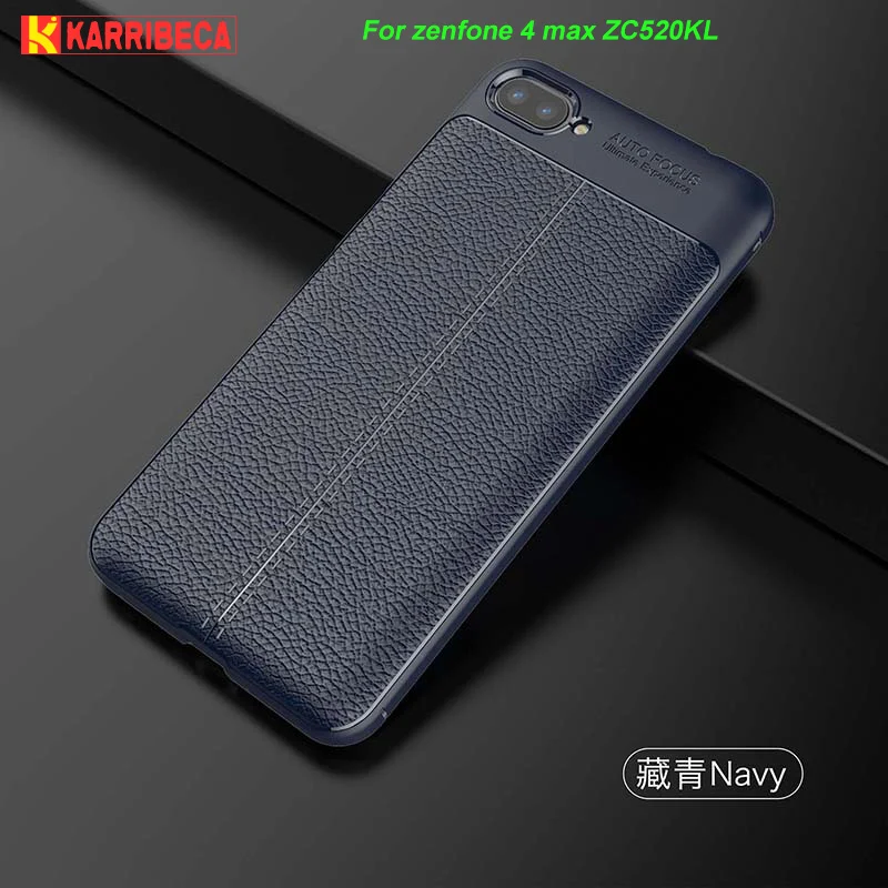 

Litchi silicone case for Asus Zenfone 4 Max ZC520KL (5.2 inches) funda capa lychee leather pattern tpu cover coque etui tok