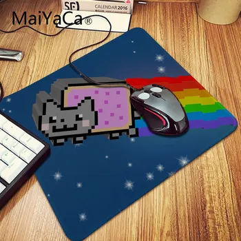 

MaiYaCa Curious Cute Cat Interesting unique design personalized custom mouse pad 20X25CM Lock Edge Big mouse pads 7.87*9.84 inch