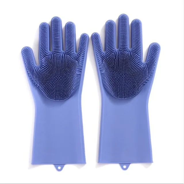 Kitchen Cleaning Brush Gloves Magic Silicone Scrubber Rubber Dusting