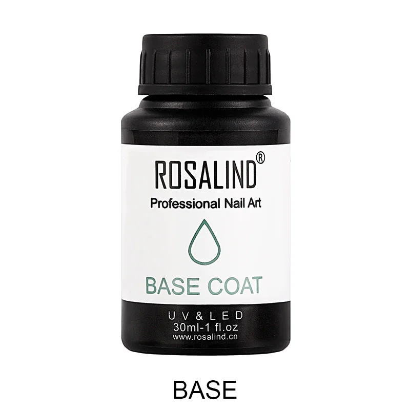 ROSALIND Base Coat 30ml Gel Varnish Protect Nail Art Long-Lasting Nail Manicure Gel Polish Soak off Gel Varnishes UV LED Lamp