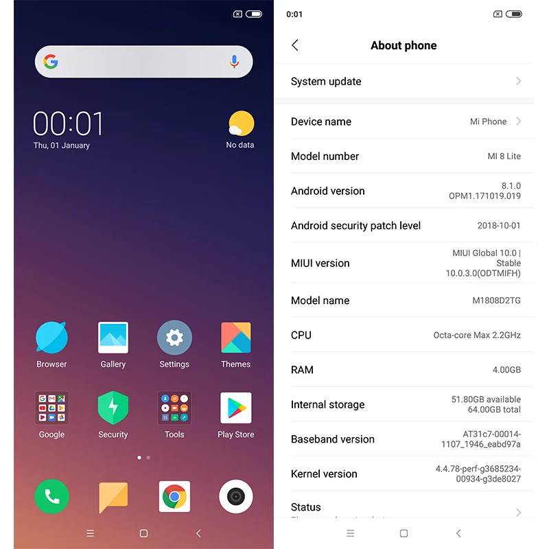 Глобальная версия Xiaomi Mi 8 Lite 4 Гб ОЗУ 64 ПЗУ мобильный телефон Восьмиядерный