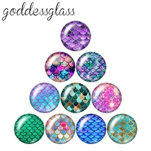Новые Красивые блестящие рыбные весы 10 шт. 12 мм/18 мм/20 мм/25 мм круглый стеклянный кабошон демонстрационная плоская задняя фурнитура ZB0902