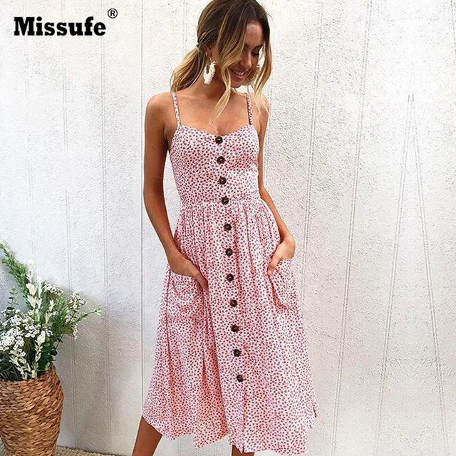 2018 с цветочным принтом летнее платье Для женщин Vestidos обратно стрейч пикантные Boho Туника повседневная женская обувь сарафан партии пляжное платье с карманом