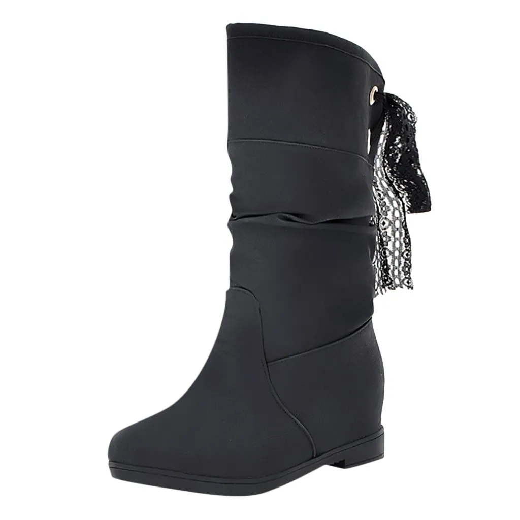Boots Women Fashion Increase Within Boot Student Casual Middle Tube Large Size Boots botas mujer invierno 2019 Dropshipping YJJ2