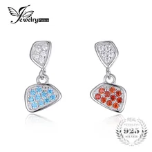 Jewelrypalace moda multicolor cubic zirconia gota cuelgan los pendientes de plata esterlina del sólido 925