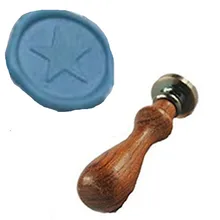 Винтаж Star индивидуальный логотип свадебные приглашения Воск уплотнительное штамп палисандр ручки комплект