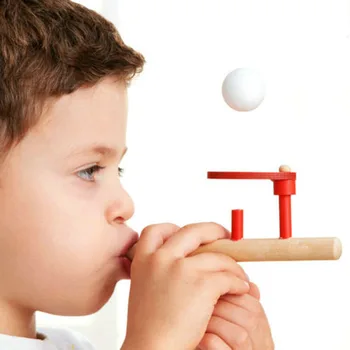 

1 Pc Ball Floating Game Blow Toy Outdoor Funny Sports Pipe Balance Wooden Educational Developing Kids Toys for Children Games