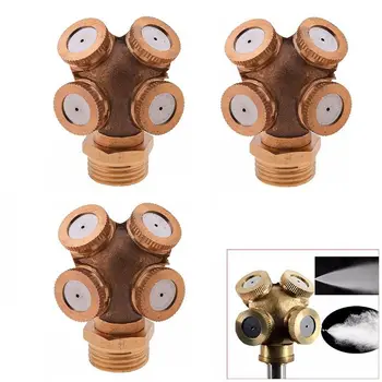 

Atomizing Nozzle, 4-Hole Agricultural Spray Nozzle Garden Sprinkler Irrigation System, 3 Piece, With 1/4 To 1/2 Accessory Adap