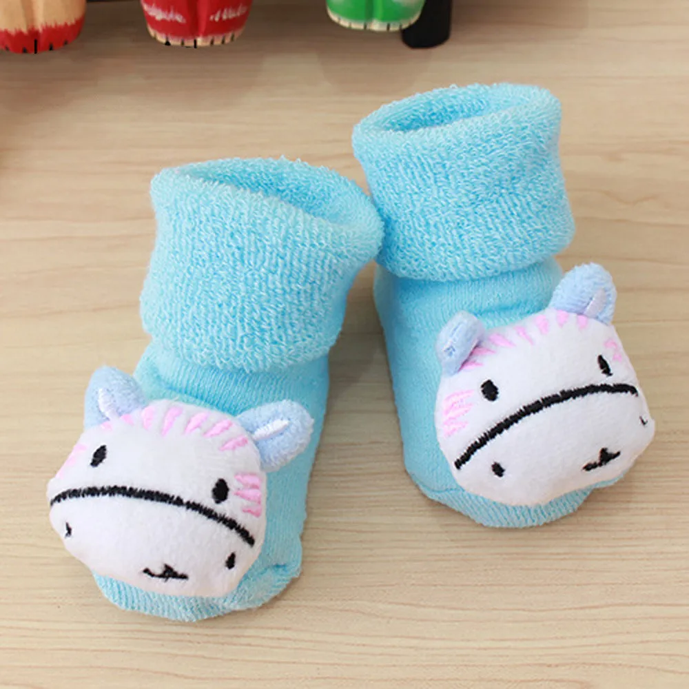Новые весенне-зимние теплые носки для малышей милые Асимметричные нескользящие носки из хлопка для новорожденных мальчиков и девочек носки для малышей от 0 до 3 лет