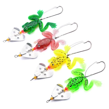 

1pcs Rubber Frog Insect Fishing Lures 6g CrankBait Artificial spoon lure Rotator Fishing Tackle Pesca everything for fishing