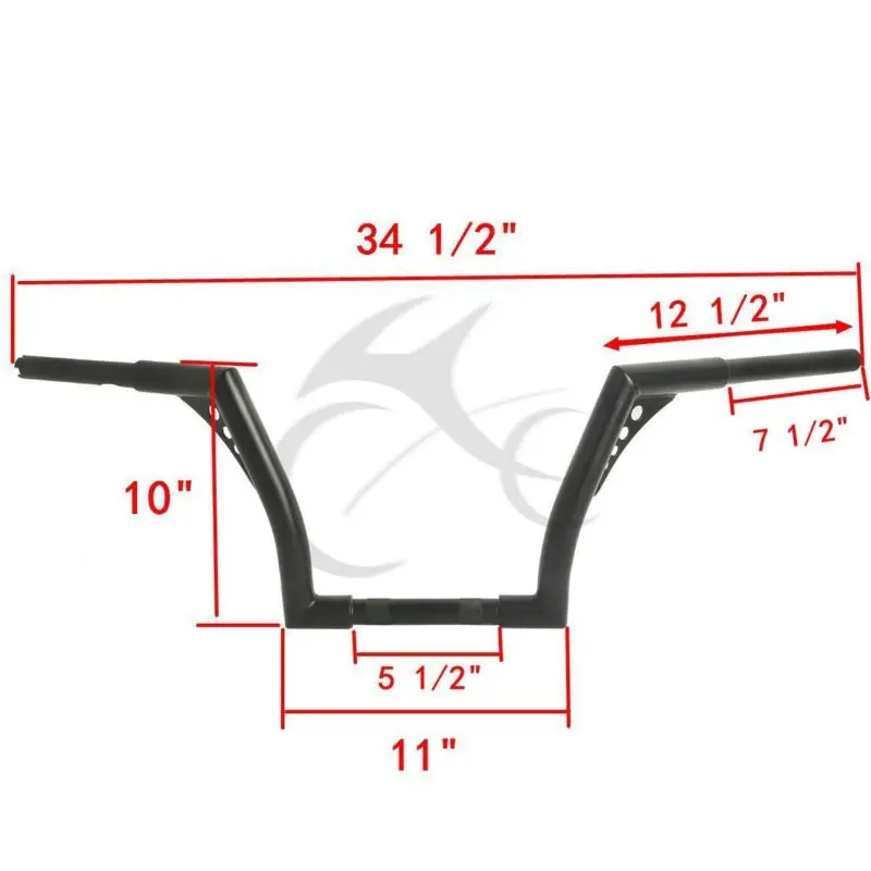 1-1/" 10" Rise Ape вешалки руль для Harley FLST FXST Sportster XL 883 1200 на заказ FLST FXST черный хром