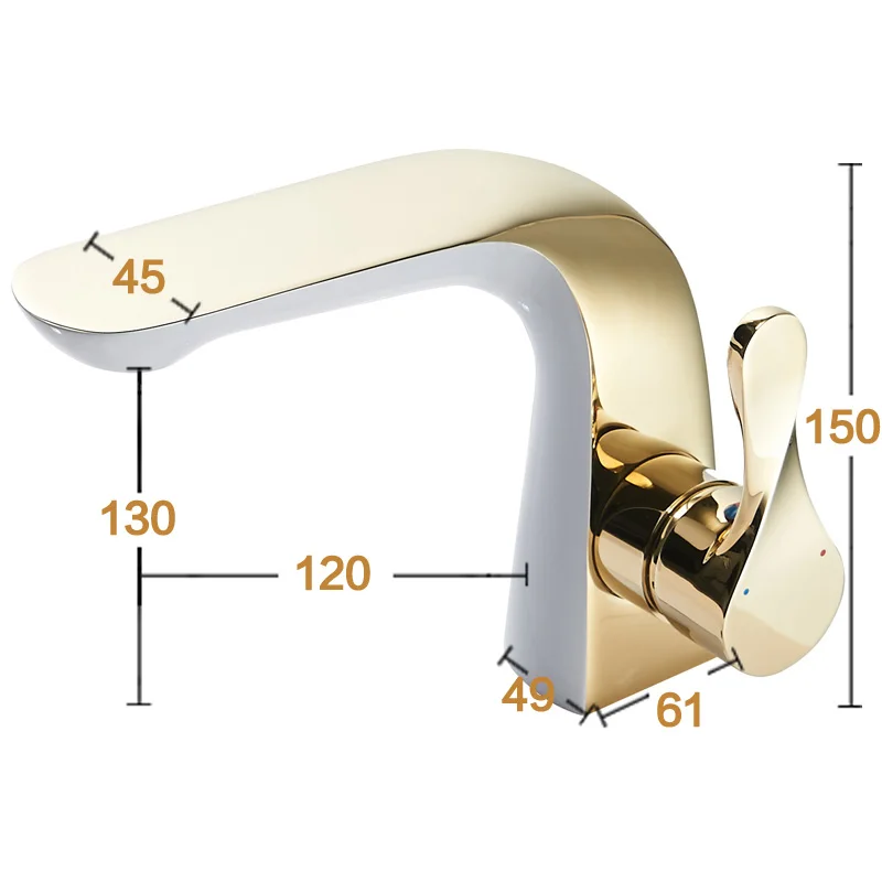 BAKALA роскошный дизайн золотой Латунный кран для ванной комнаты с одной ручкой на одно отверстие кран для ванной комнаты FA-5902
