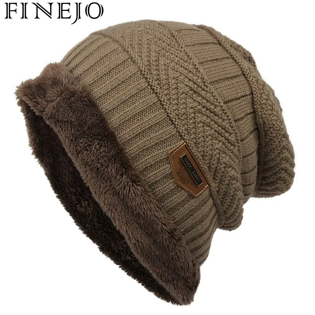 Вязаная шапка женская мода контрастного цвета Зимние теплые мужские флисовые шапки бини