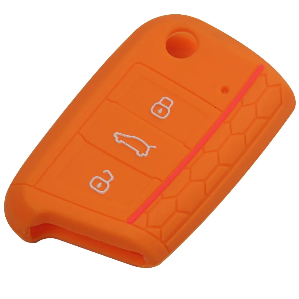 Keyforkess 50 pz/lotto nuovo coperchio chiave in Silicone per VW Golf 7 mk7 Skoda Octavia A7 custodia portachiavi in Silicone spedizione gratuita 10 aeProduct.getSubject()
