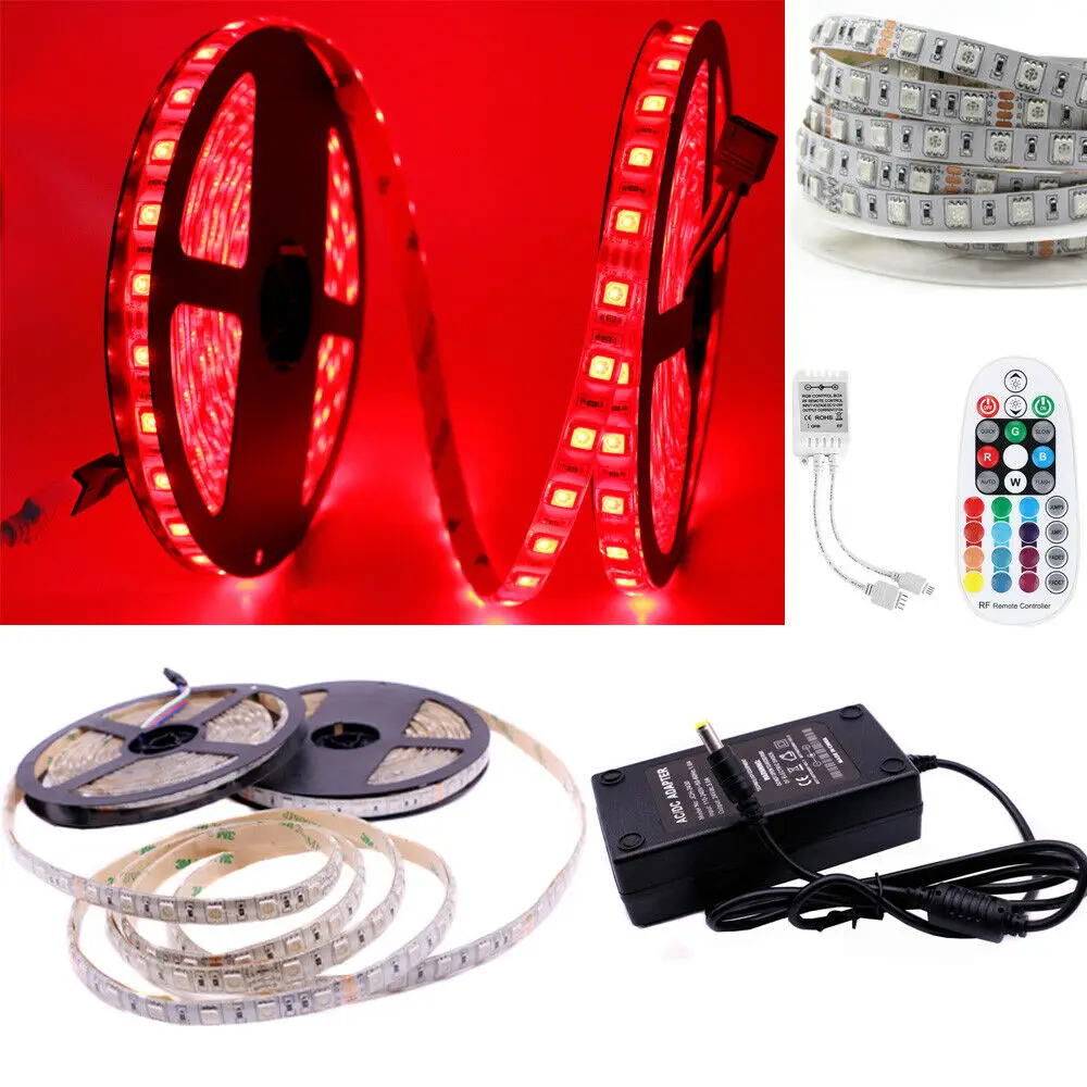 

LED TV Strip Light Decoration 300LEDs DC 24V Flexible Strip Lamp For Home improvement Ambilight add Remote Control Power Adapter