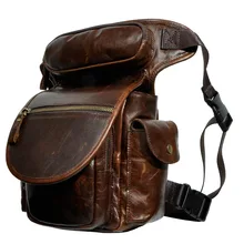 Новинка Crazy Horse, натуральная кожа, дизайнерская Мужская винтажная крутая маленькая сумка-мессенджер с ремнем, поясная сумка, сумка с заниженной ногой, 3109