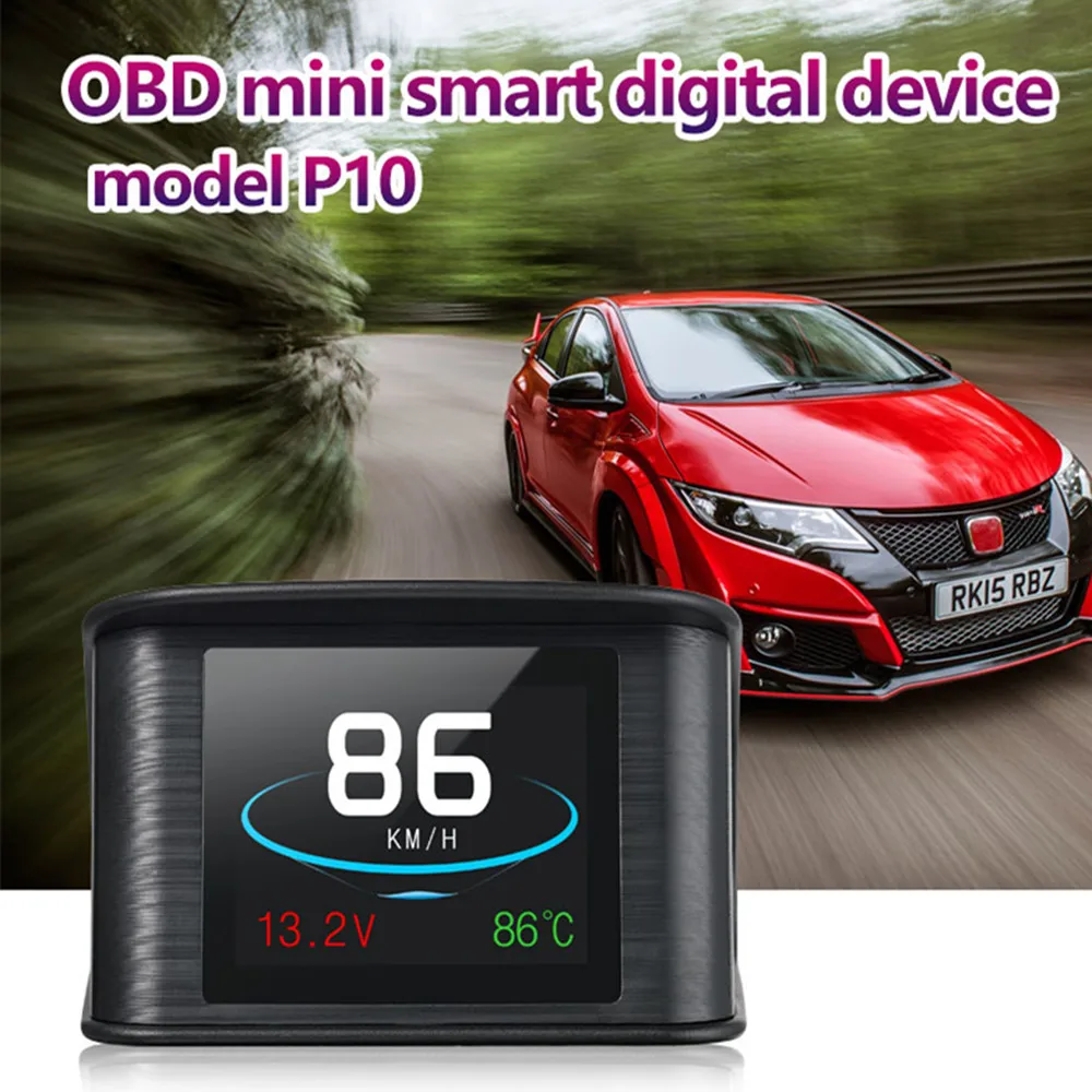 GEYIREN HUD ЖК дисплей Дисплей P10 Цифровой автомобиль OBD2 код читателя Overspeed усталость