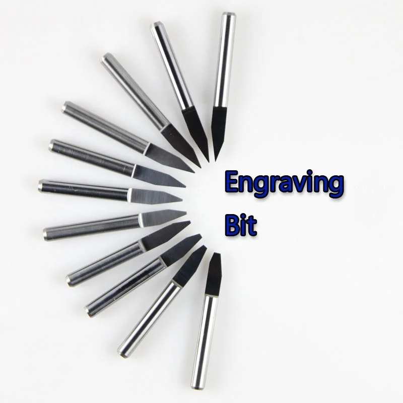 

Free Shipping 3.175 mm SHK Flat Bottom Engraving Bits Precise CNC Router Tools V Cutting Knife Carbide Carving Cutters