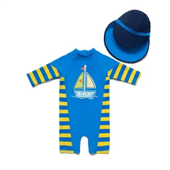 

Baby Boys' Swimwear UPF 50+ Sun Protection Long Sleeves One Piece Sunsuit