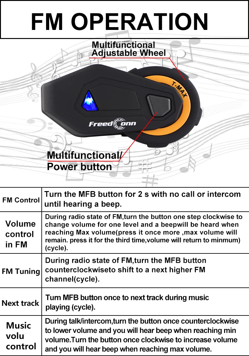 Freedconn T-MAX 6 всадников домофон мотоциклетный шлем домофон BT гарнитура 1000 м Bluetooth мотоцикл casco внутренний телефон версия 4,1