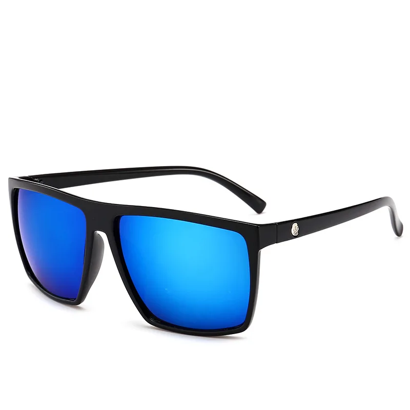 WOWSUN, модные квадратные солнцезащитные очки, мужские, фирменный дизайн, зеркальные, череп, негабаритные, солнцезащитные очки, мужские, большая оправа, крутая точка, A356 - Цвет линз: C6 Black-Blue