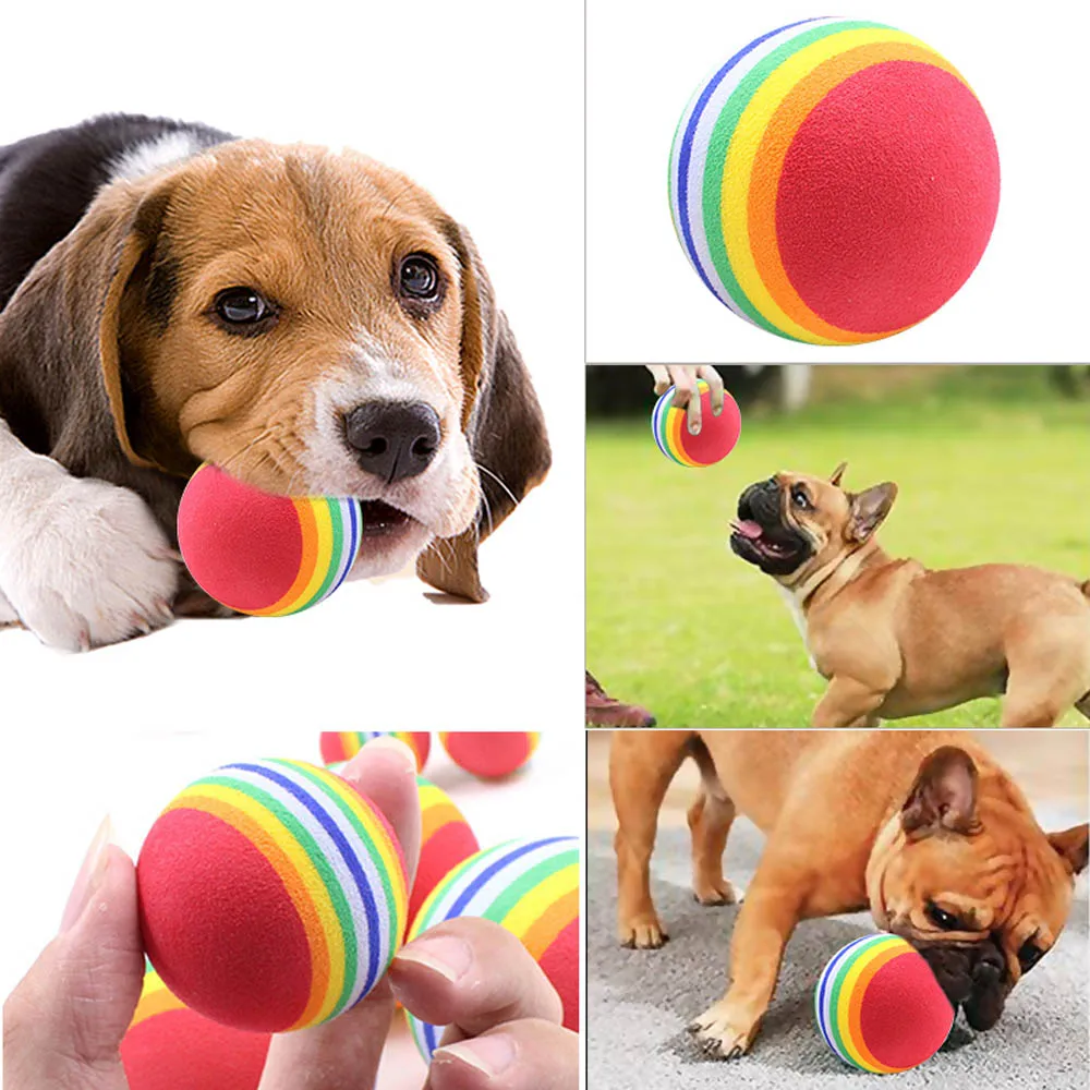 

2019 New Fashion Funny Pet Toy Baby Dog Cat Toys 3.5CM Colorful Play Balls For Pets Products Hot Sale