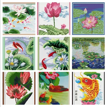 

Cross Stitch Kits Cross Stitch Patterns Water Soluble Canvas Cross Stitch Flower Animal Needework DIY Kit Embroidery Home Decor