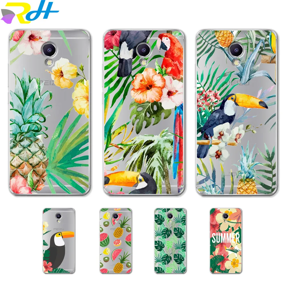 

Cover Case For Meizu U10 U20 M5 Note M5C M3C Pro 6 M3S Max M5S M6 Note M3 Note Cases for Stylish tropical wind Cover