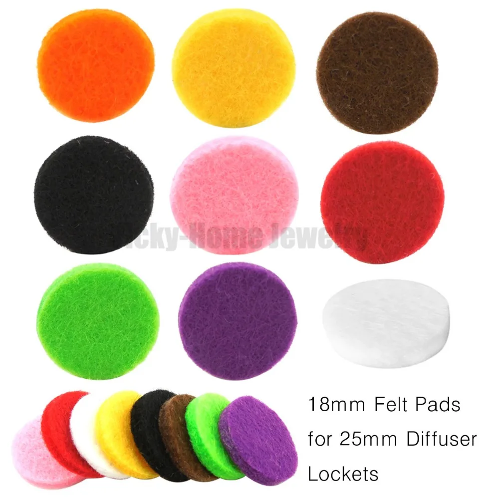 

18mm Felt Pads for 25mm Aroma Lockets Aroma Pendants Replacement Pads Essential Oils Diffuser Locket Pads - Round drop shipping